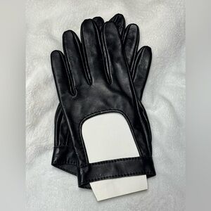 womens black leather driving gloves